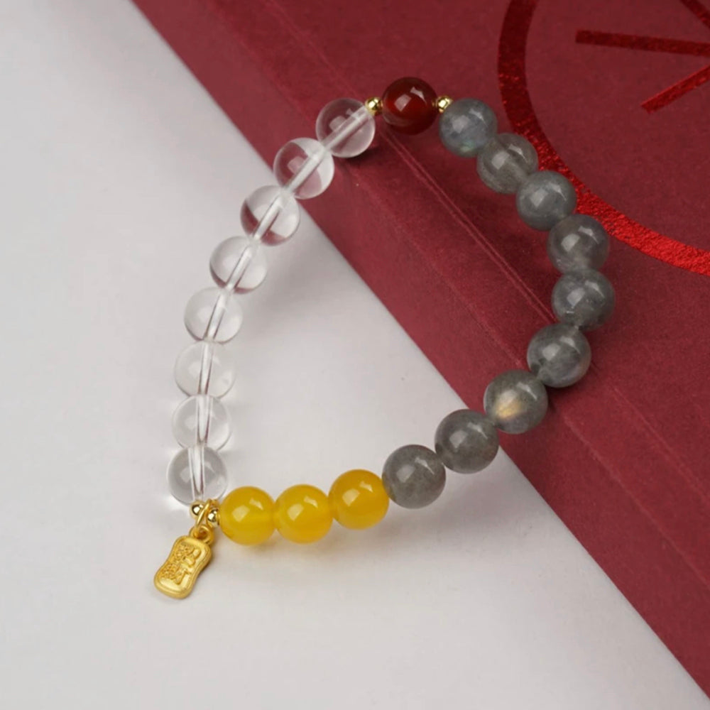 白水晶灰月光手串