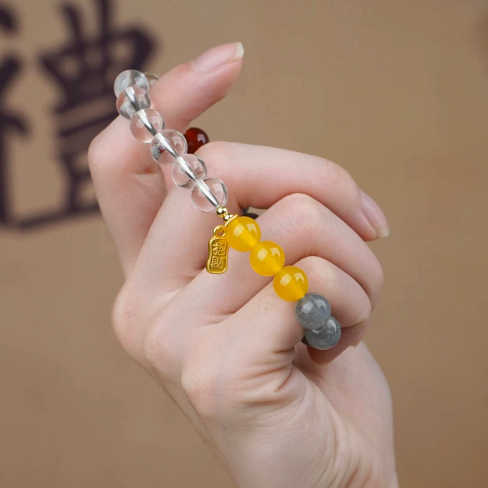 白水晶灰月光手串